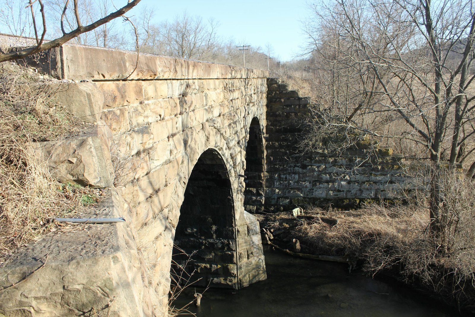 Looking south along west face